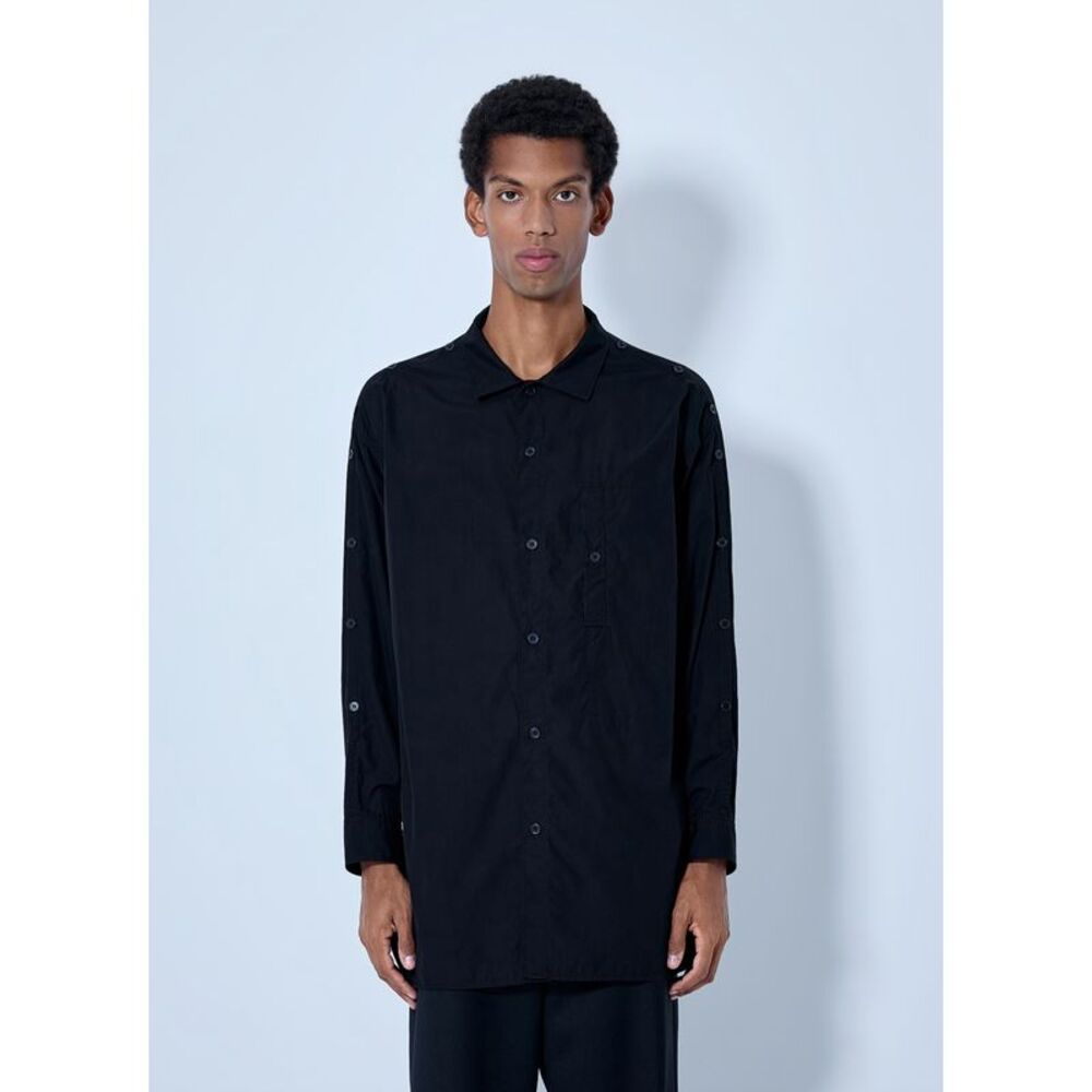 Yohji Yamamoto Men Open Collar Shoulder Slit Blouse